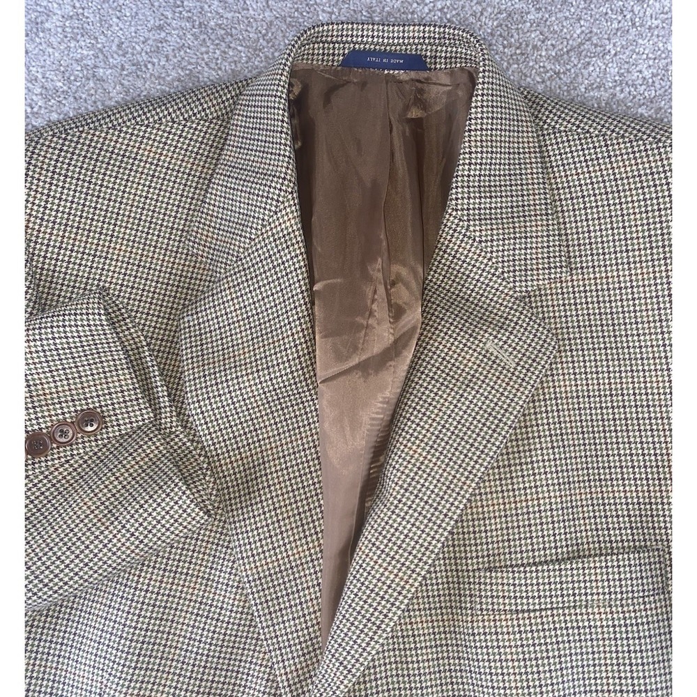 Brooks Brothers‎ Made In Italy Houndstooth Blazer Mens 46R Wool Preppy Business